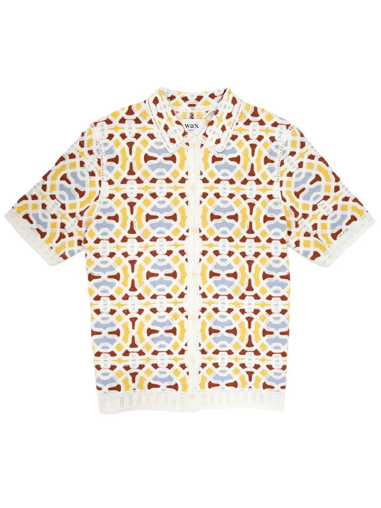 Dorset Crochet Shirt- Ecru Wax London