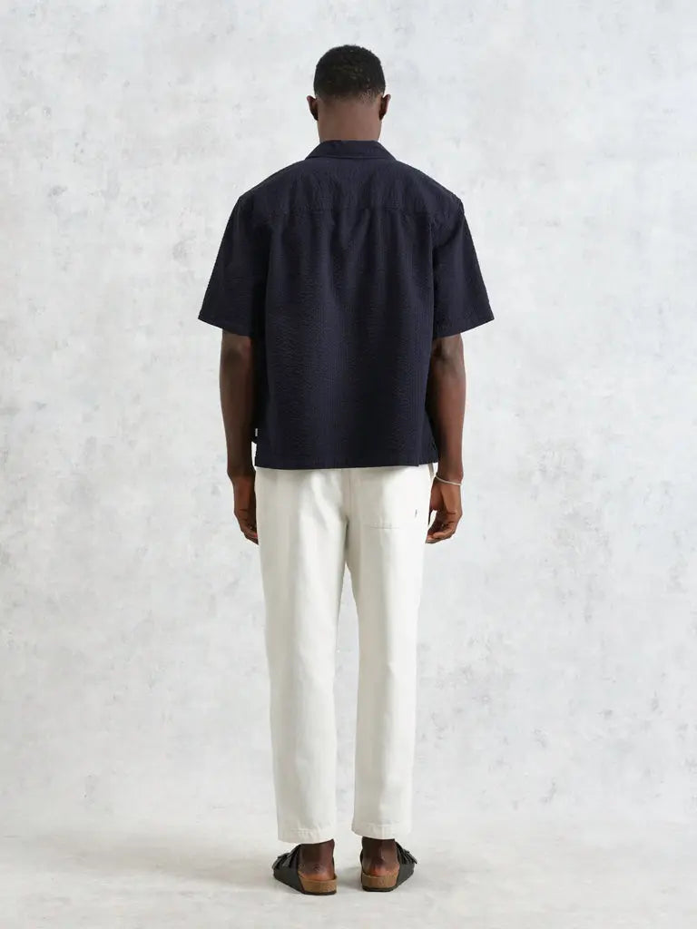 Keats- Navy Seersucker Wax London