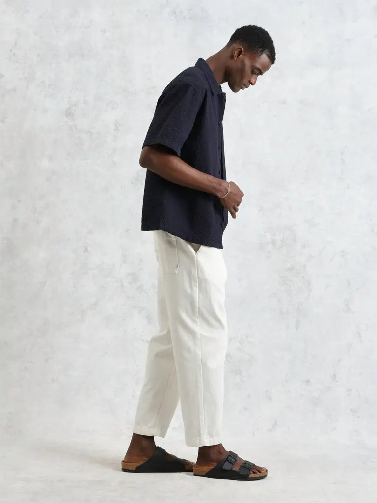 Keats- Navy Seersucker Wax London