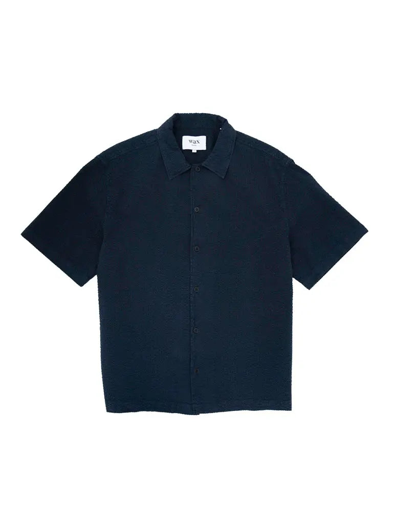 Keats- Navy Seersucker Wax London