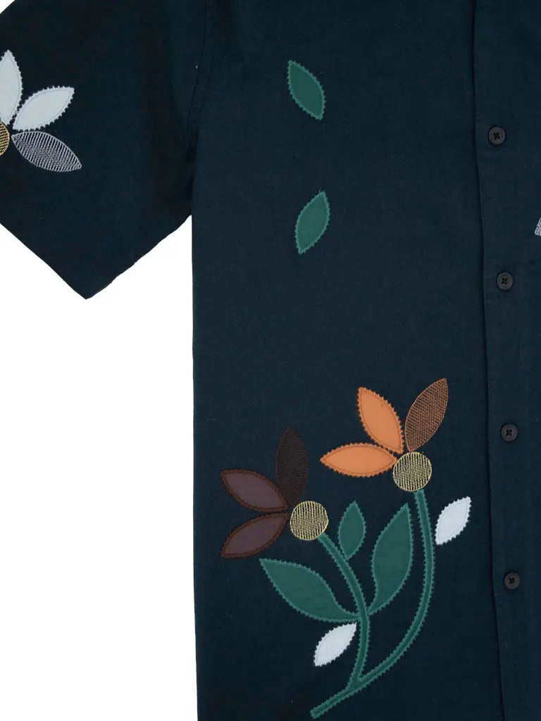 Didcot- Navy Bloom Applique Wax London