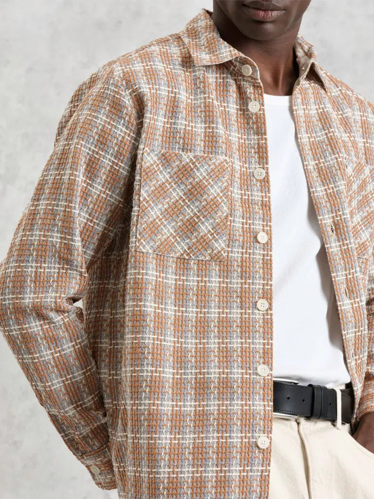 Whiting Shirt- Ladder Check Weave Wax London