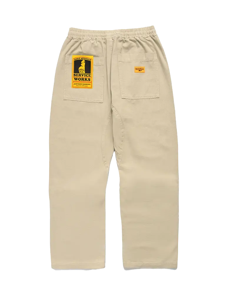 Canvas Chef Pant- Khaki Service Works