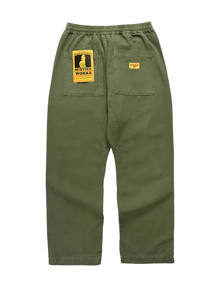 Canvas Chef Pant- Olive Service Works