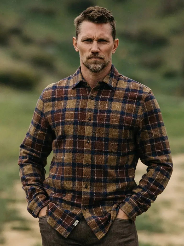 Ripper Shirt- "Firewood" Triple Twisted Plaid Hiroshi KATO Shirts