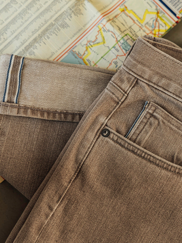The Hammer Straight- Dusty Brown 10.5oz Selvedge Wax London Denim