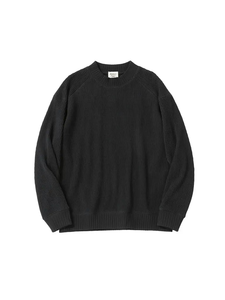Waffle Midneck- Black Jackman Sweaters