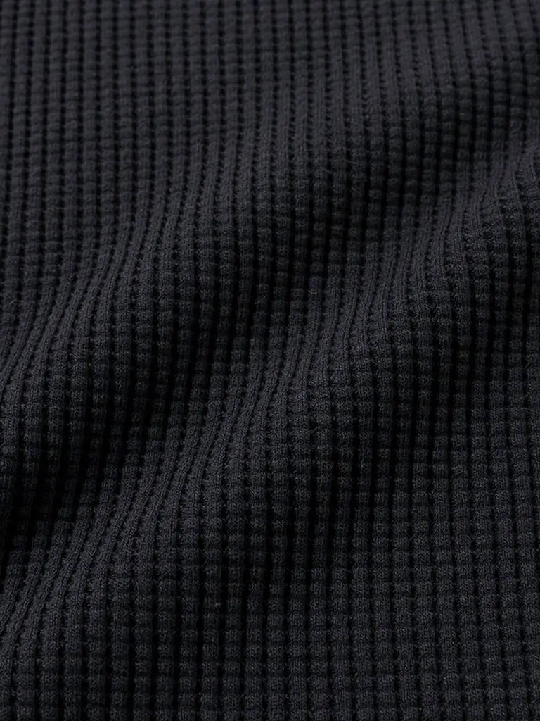 Waffle Midneck- Black Jackman Sweaters