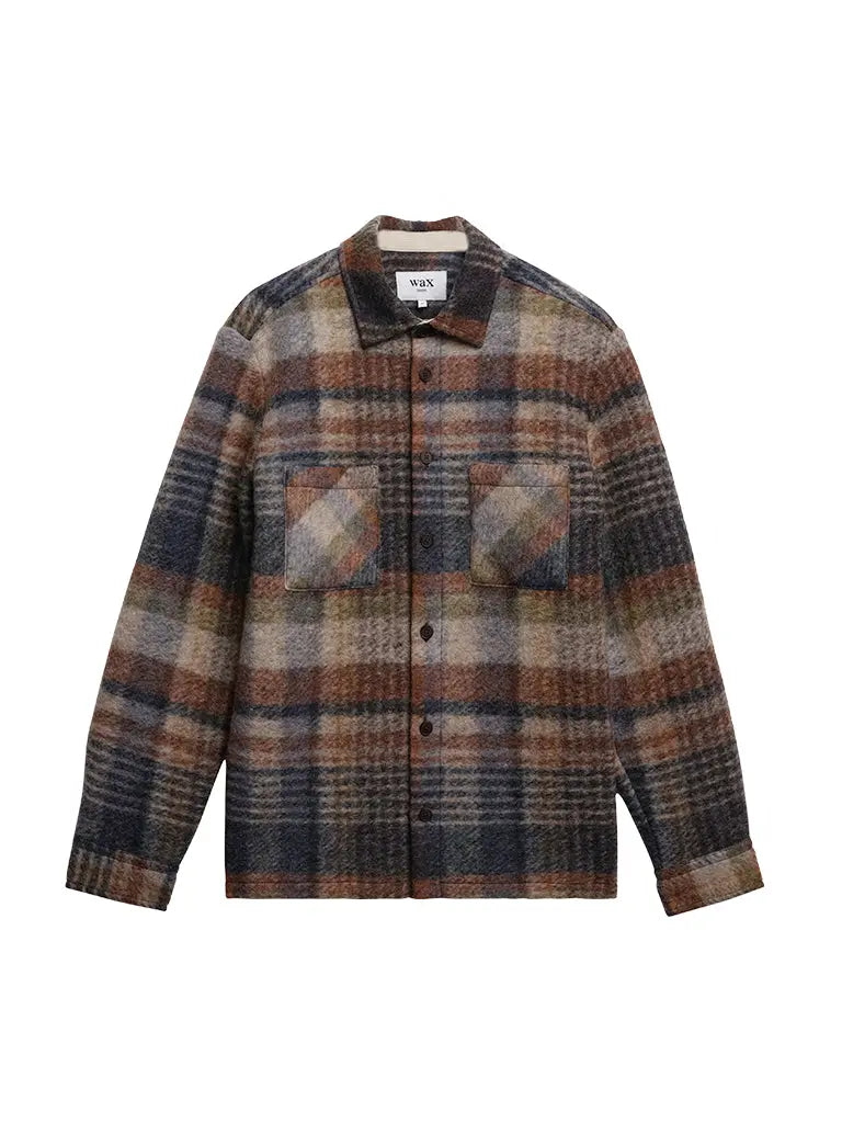 Whiting Overshirt- Oatmeal Multi Ari Wool Blend Wax London Jackets