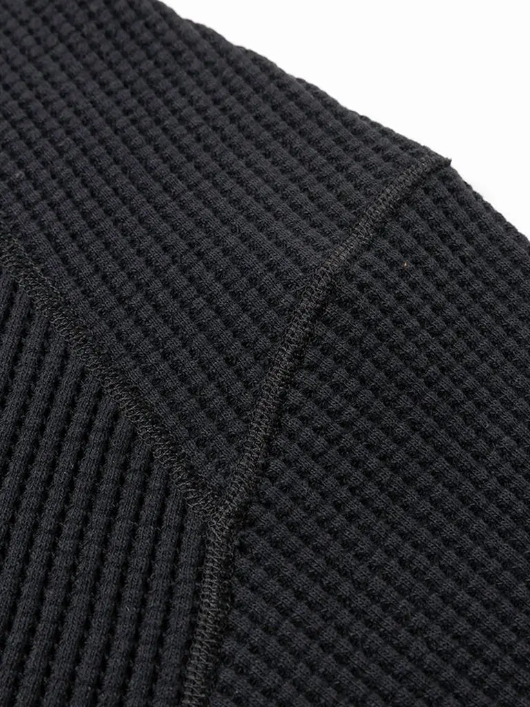 Waffle Midneck- Black Jackman Sweaters