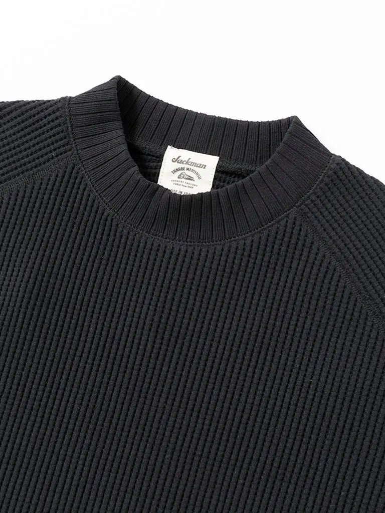Waffle Midneck- Black Jackman Sweaters
