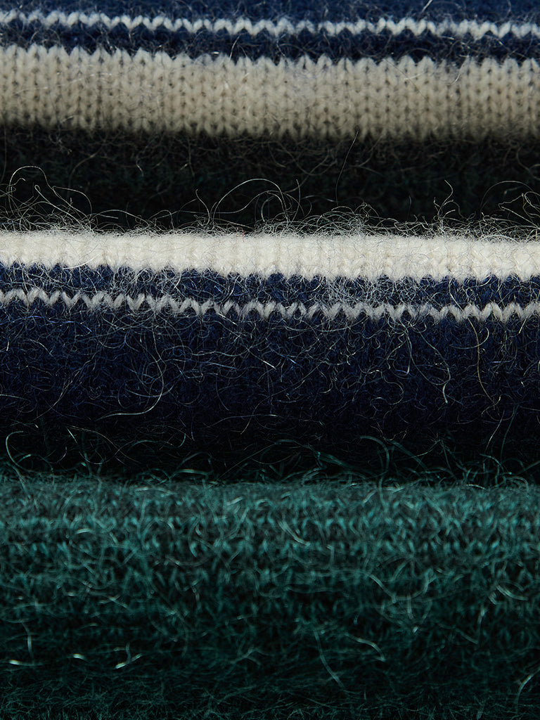 Wilde Crew- Dark Green Brush Preppy Wax London Sweaters