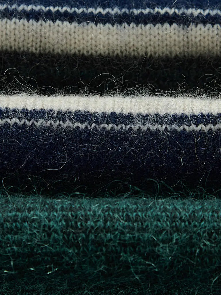 Wilde Crew- Dark Green Brush Preppy Wax London Sweaters