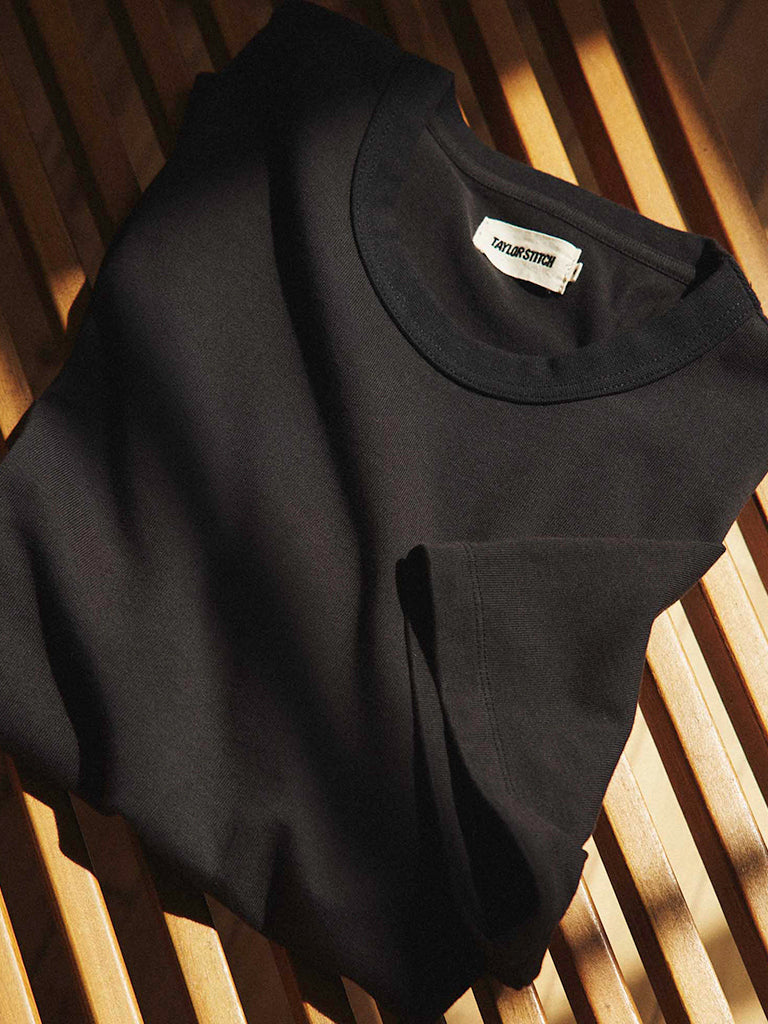 Organic Cotton Shop Tee- Black Taylor Stitch Tee Shirts