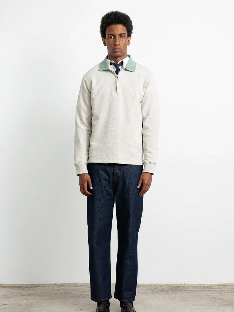 Minilogo Zip Polo- Grey Melange Edmmond Studios Sweaters