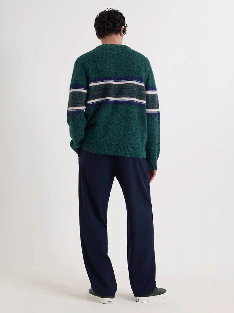 Wilde Crew- Dark Green Brush Preppy Wax London Sweaters