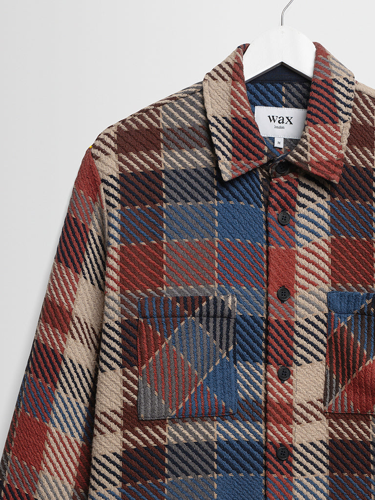 Whiting Overshirt- Rust/Ecru Pike Check Wax London Shirts
