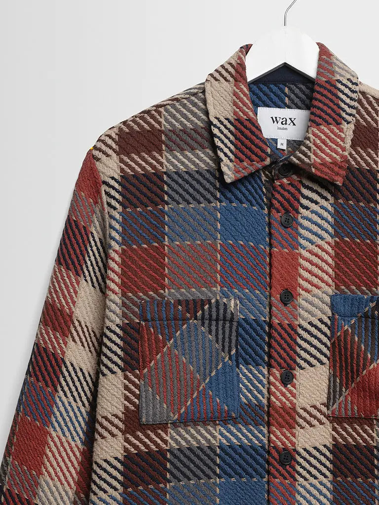 Whiting Overshirt- Rust/Ecru Pike Check Wax London Jackets
