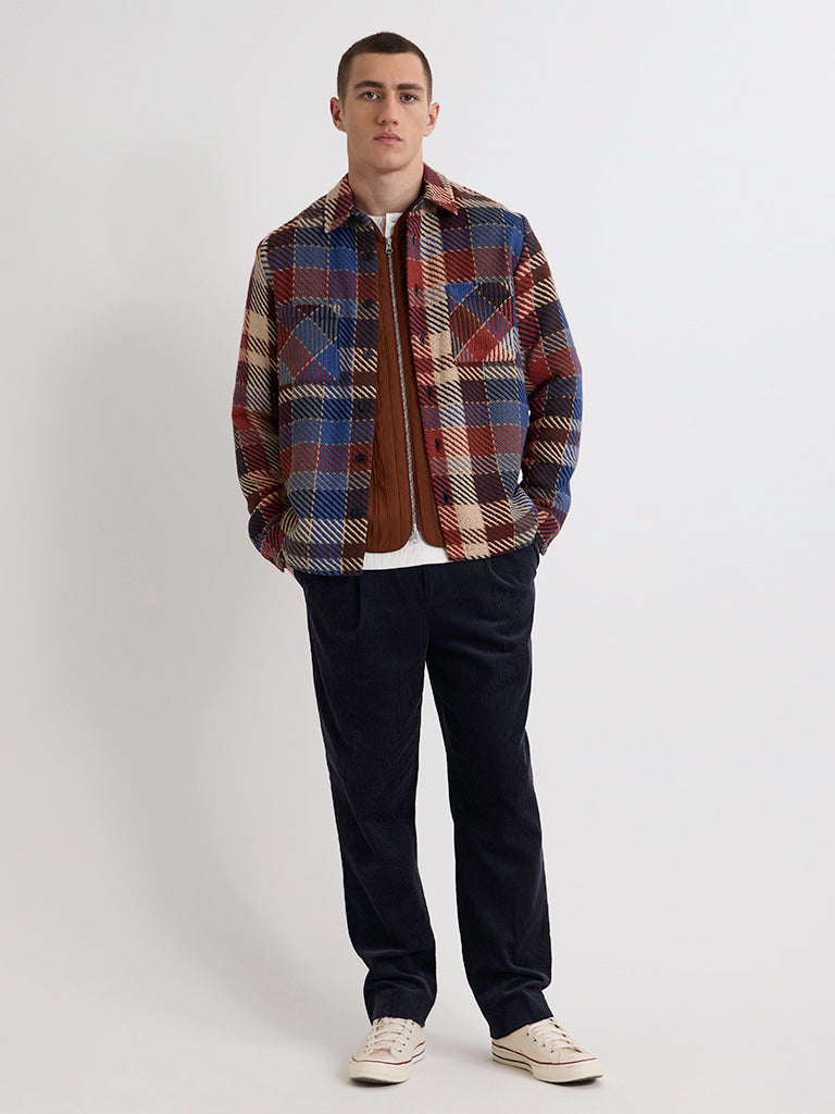 Whiting Overshirt- Rust/Ecru Pike Check Wax London Shirts