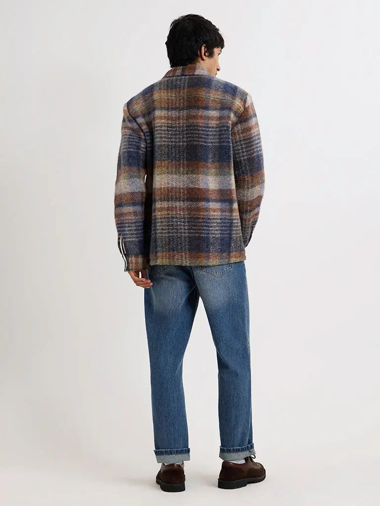 Whiting Overshirt- Oatmeal Multi Ari Wool Blend Wax London Jackets