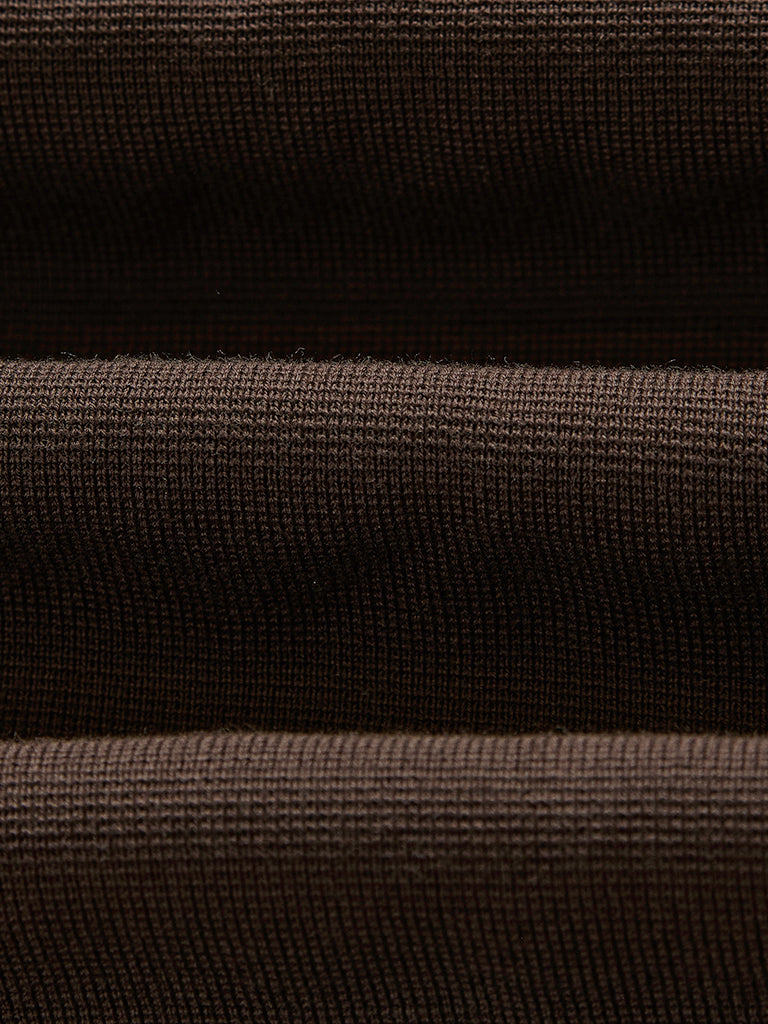 Maley Zip Polo- Dark Brown Milano Knit Wax London Sweaters
