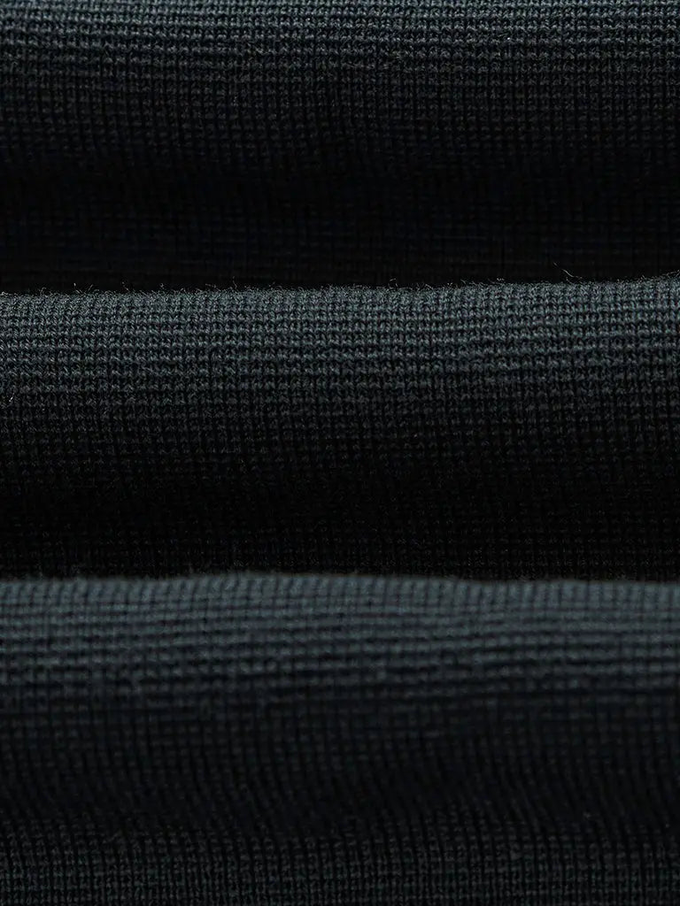 Maley Zip Polo- Black Milano Knit Wax London Sweaters