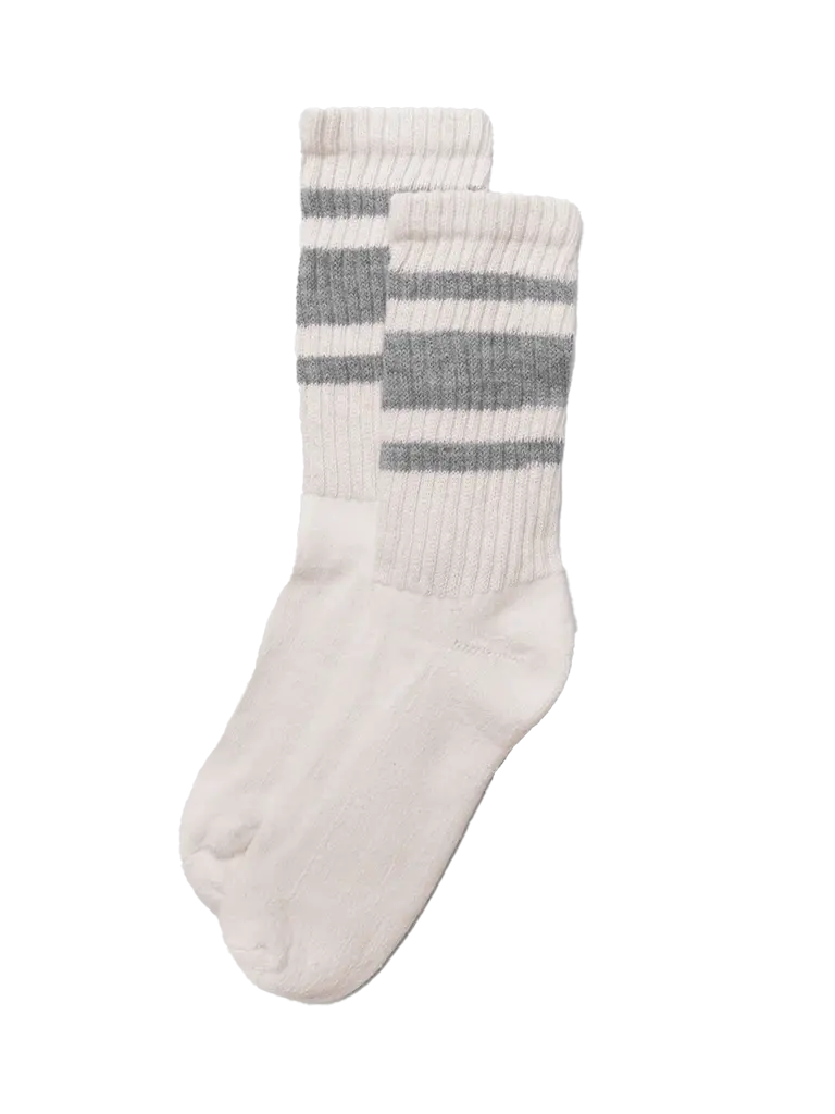 Mono Stripe Sock- Heather Grey American Trench