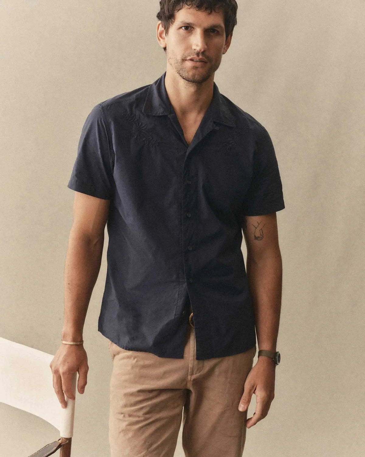 Davis Shirt- Navy Floral Embroidery Taylor Stitch Shirts