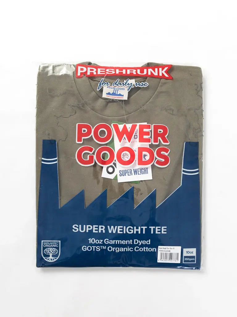 Super Weight Tee- Olive Power Goods Tee Shirts