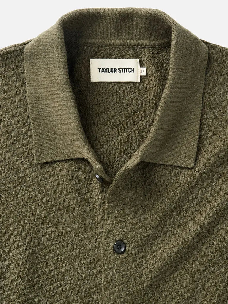 Arlo Sweater Polo- Cilantro Taylor Stitch Shirts