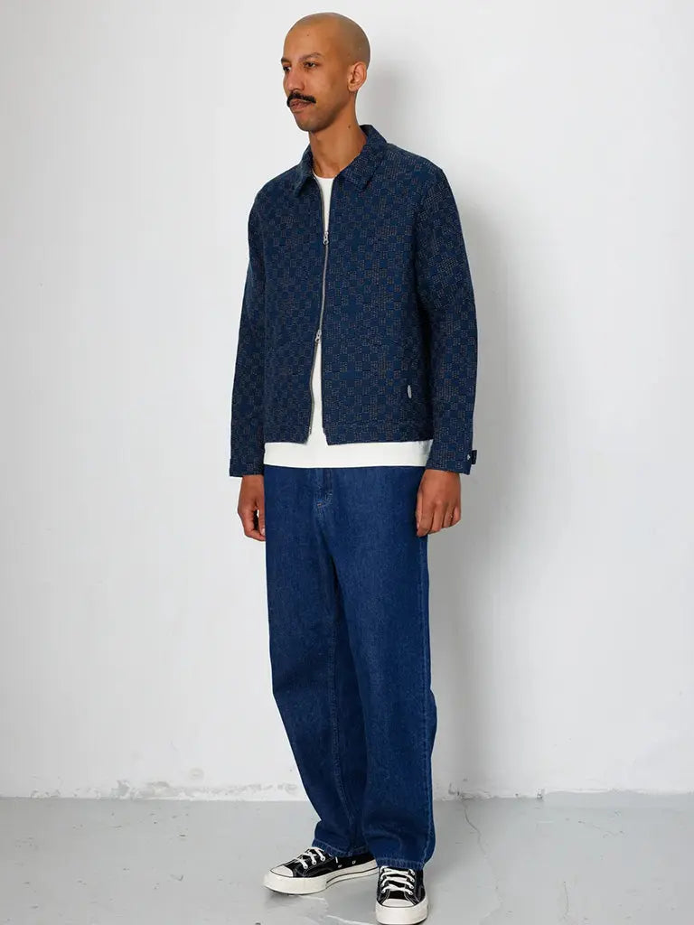 Signal Blouson- Indigo Mix Checkerboard Folk Jackets