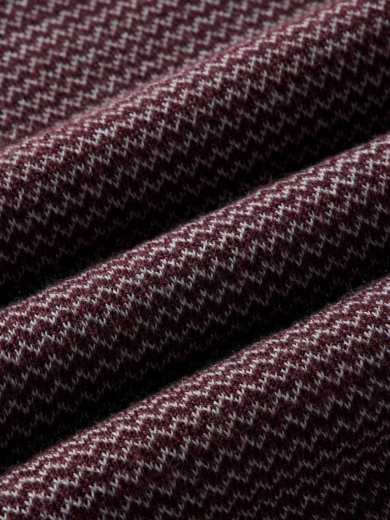 Newton Sweater Polo- Burgundy Birdseye Merino Taylor Stitch Sweaters