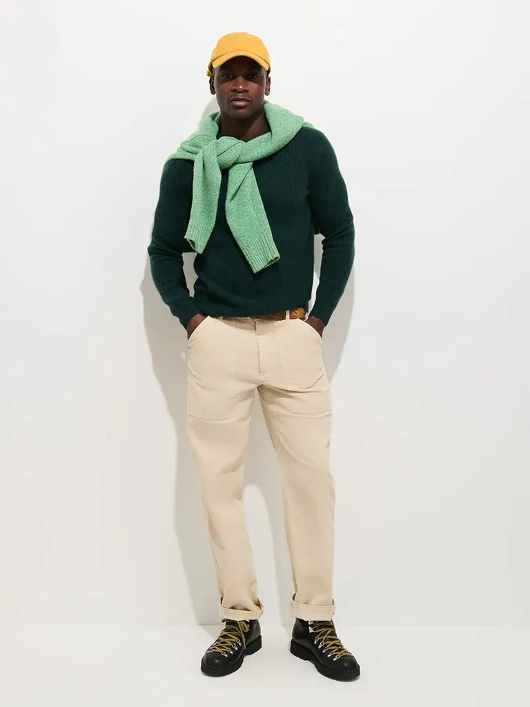 Jordan Sweater- Cypress Green Cashmere Alex Mill Sweaters