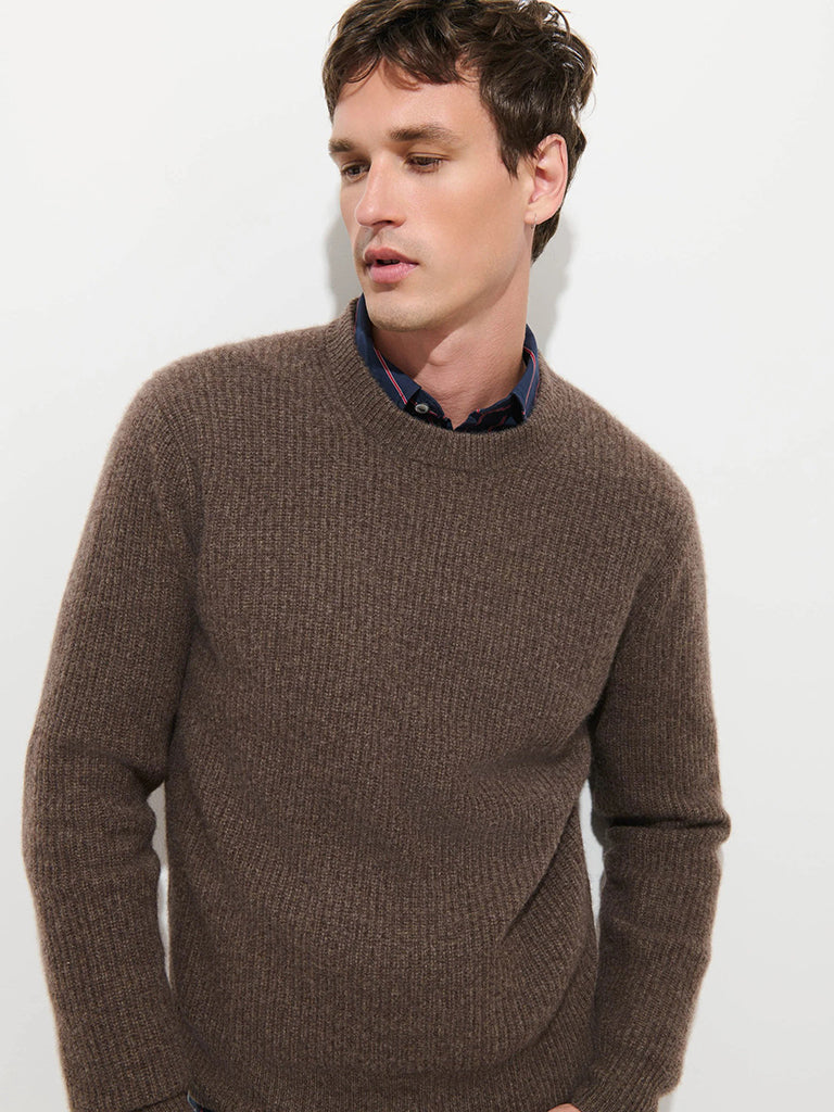 Jordan Sweater- Heather Espresso Cashmere Alex Mill Sweaters