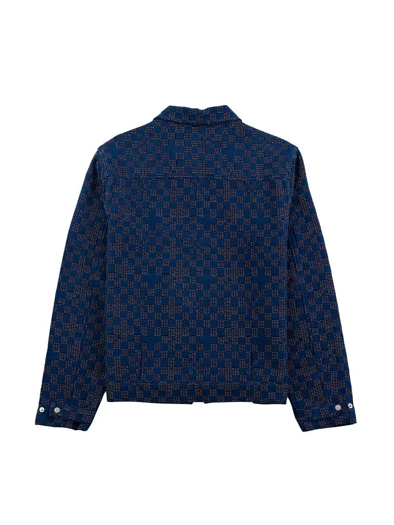 Signal Blouson- Indigo Mix Checkerboard Folk Jackets