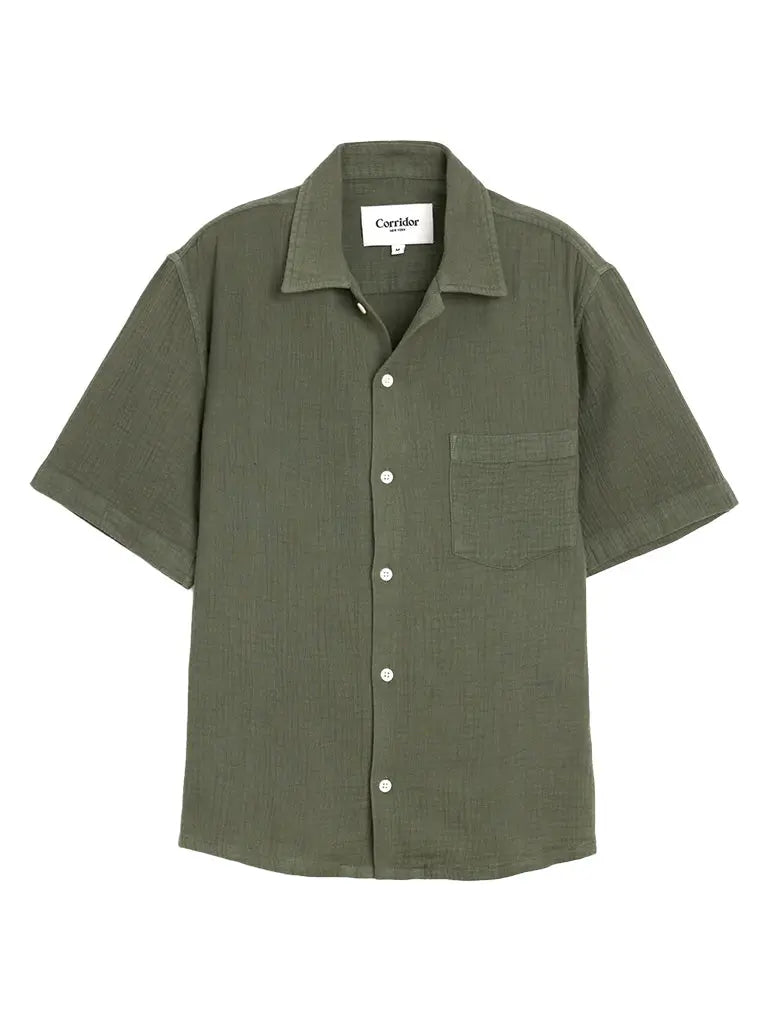 Double Cloth SS Shirt- Army Corridor Shirts