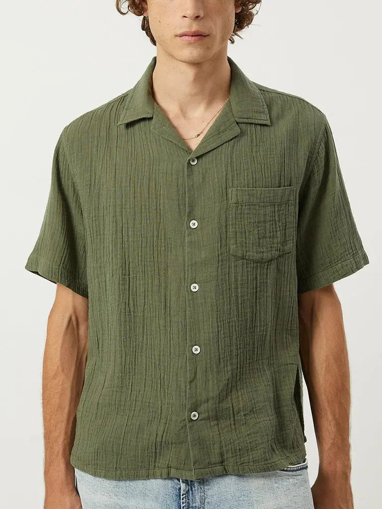 Double Cloth SS Shirt- Army Corridor Shirts