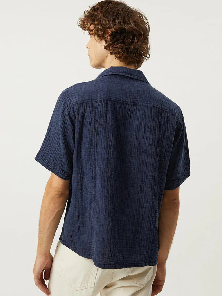 Double Cloth SS Shirt- Navy Corridor Shirts