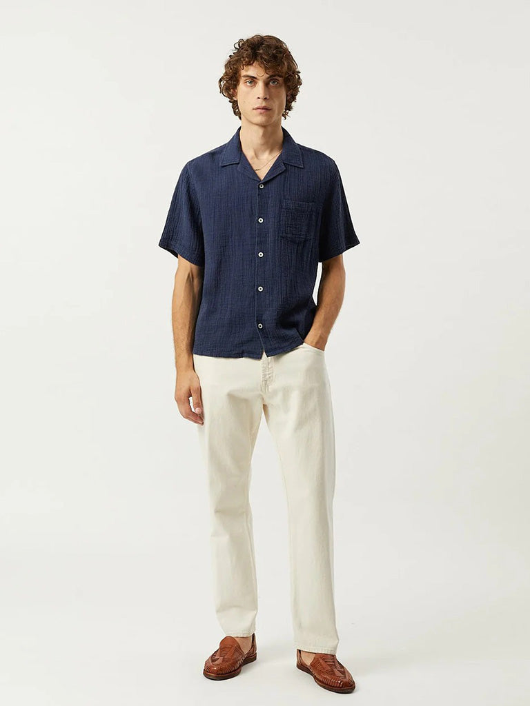 Double Cloth SS Shirt- Navy Corridor Shirts