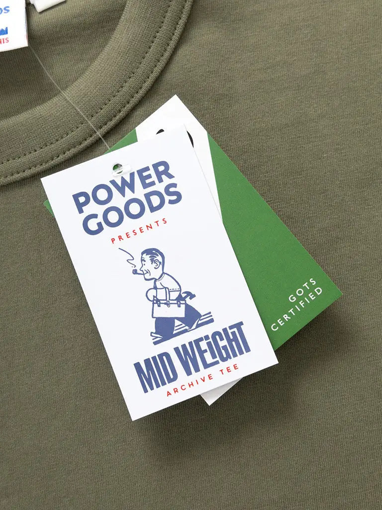 Archive Tee- Olive Power Goods Tee Shirts