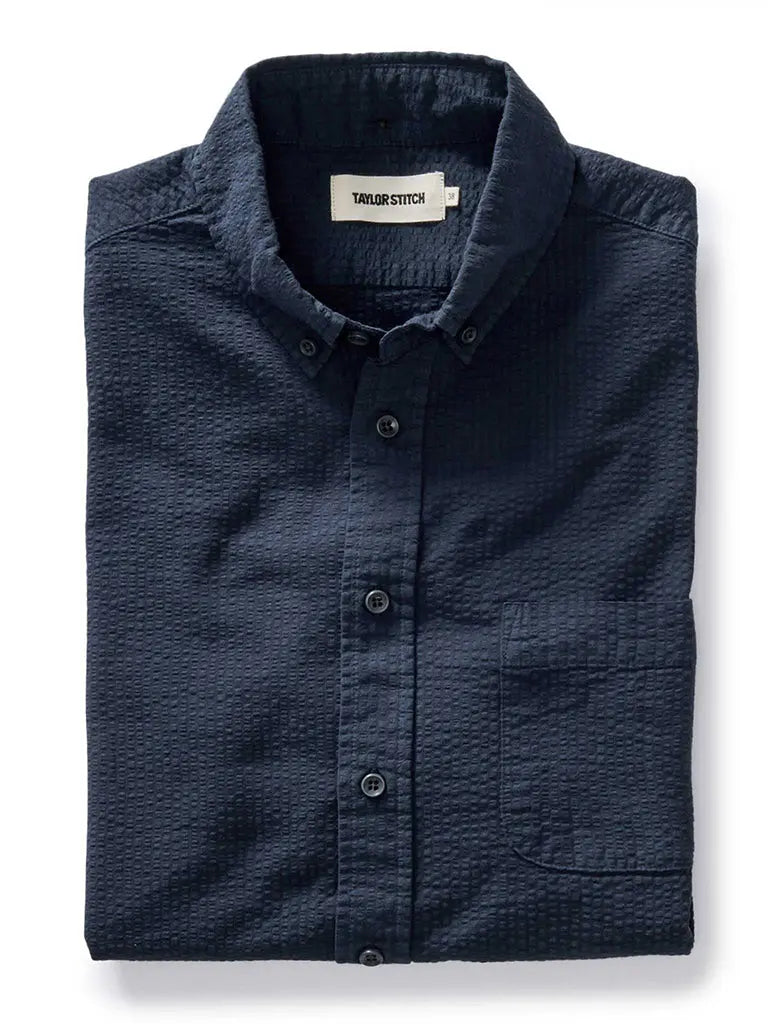 Jack Shirt- Dark Navy Seersucker Taylor Stitch