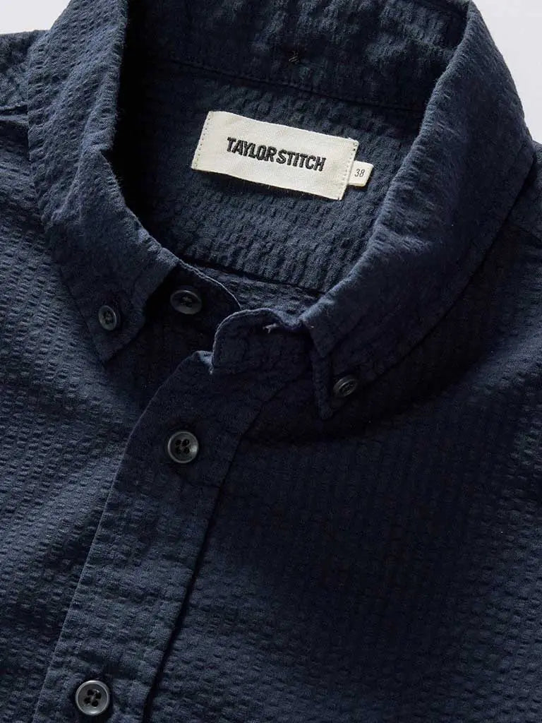 Jack Shirt- Dark Navy Seersucker Taylor Stitch