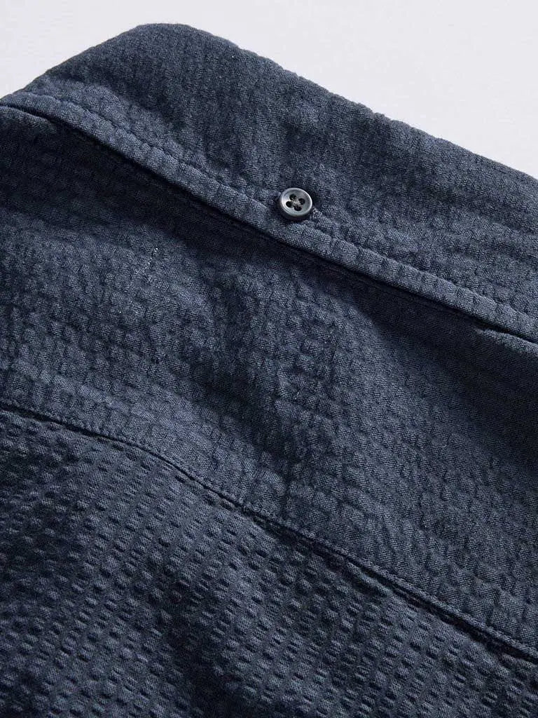 Jack Shirt- Dark Navy Seersucker Taylor Stitch
