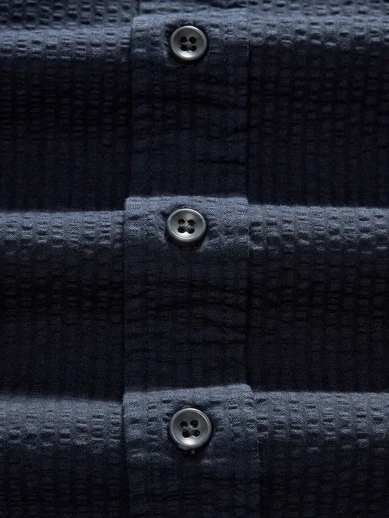 Jack Shirt- Dark Navy Seersucker Taylor Stitch