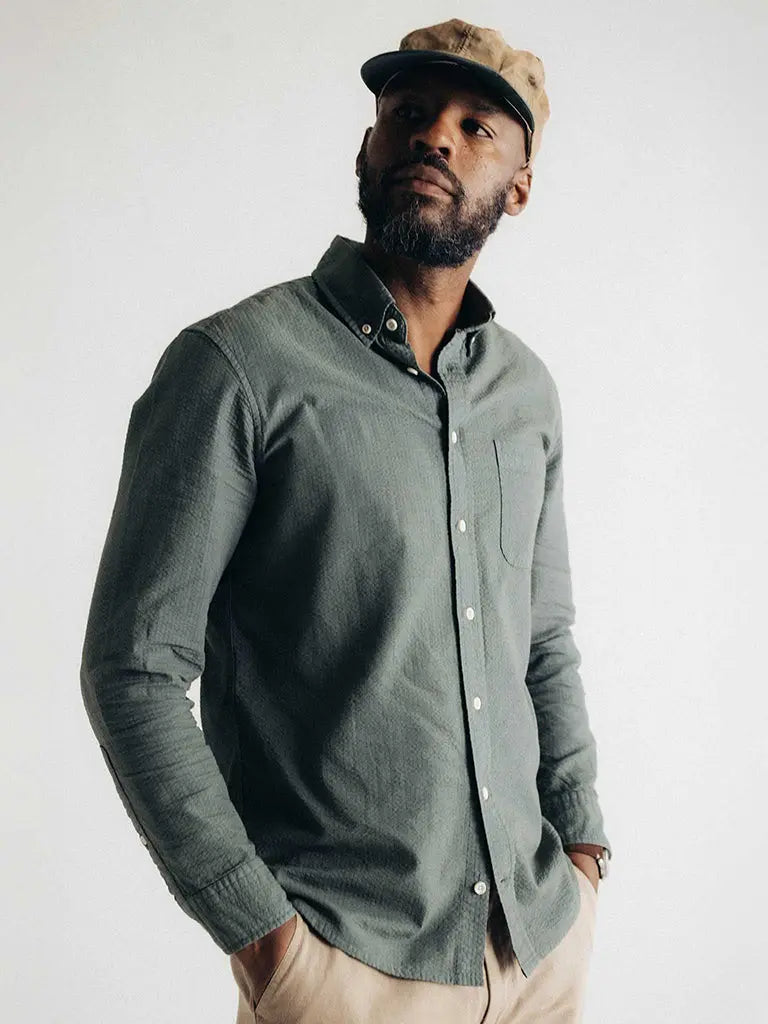 Jack Shirt- Deep Sea Seersucker Taylor Stitch