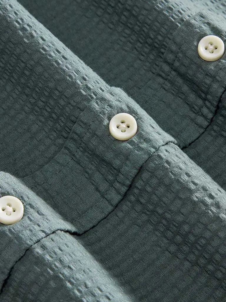 Jack Shirt- Deep Sea Seersucker Taylor Stitch