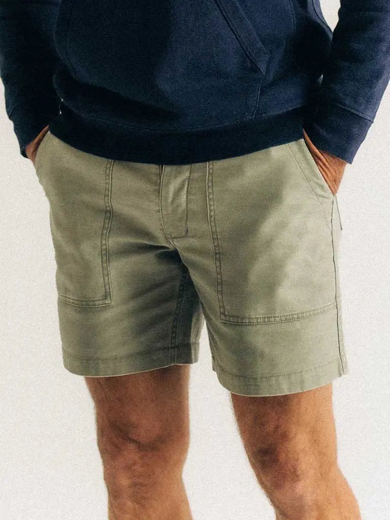 Surplus Short- Feild Olive Reverse Sateen Taylor Stitch