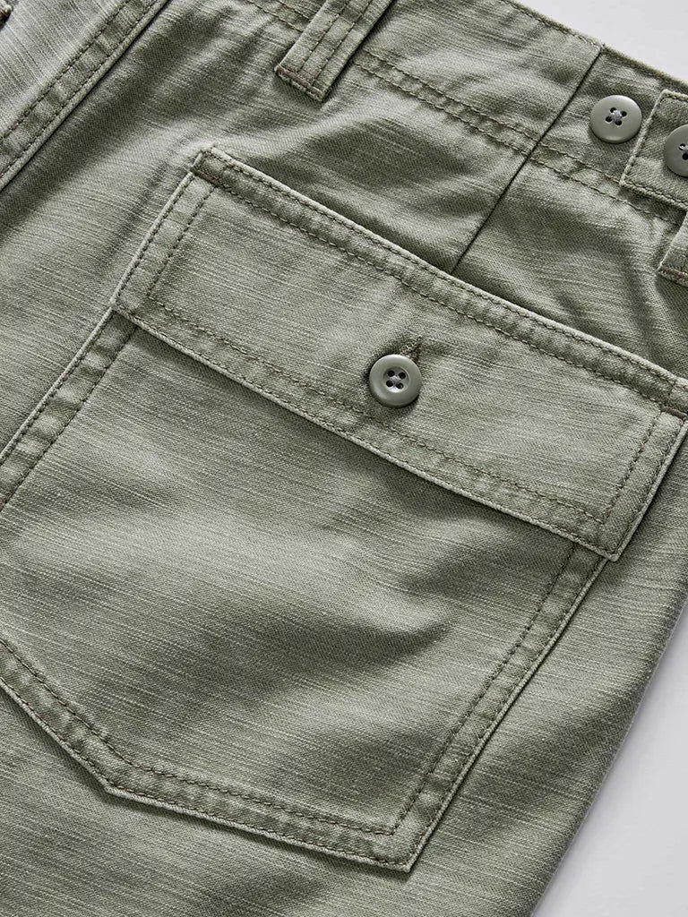 Surplus Short- Feild Olive Reverse Sateen Taylor Stitch