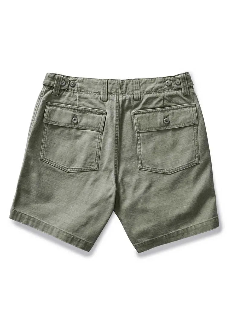 Surplus Short- Feild Olive Reverse Sateen Taylor Stitch