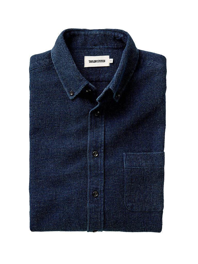 Jack Shirt- Rinsed Indigo Waffle Taylor Stitch Shirts